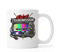 Broken Television with No Signal Ceramic Tea Coffee Mug White