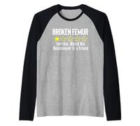 Broken Thigh Bone Recovery Health Healing Gift Raglan Baseball Tee