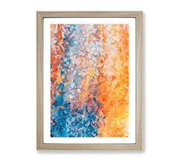 Broken Through Abstract Framed Print for Living Room Bedroom Home Office Décor, Wall Art Picture Ready to Hang, Oak A2 Frame (64 x 46 cm)