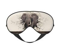 Broken Wall Elephant Print Soft Eye Mask â€“ Elastic Nighttime Shade, Light-Proof Blindfolds for Plane, Yoga, Travel