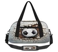 Broken Wall Soccer Ball Kids Duffel Bag for Boys Girls, Lightweight Travel Weekender Bag with Adjustable Strap, Overnight Gym Bag Toddler Sports Duffle for Workout Dance