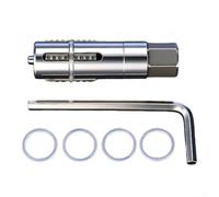 Broken Wire Extractor & Threading Tap Screw Remover Tool, 45# Steel Dual-Purpose Plumbing Repair Kit for Rusted Screws & Angle Valve Threads, 12mm/14mm Adjustable Front-End, Silver(12mm)