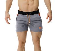 BROKIG Men's 3 Inch Gym Exercise Shorts, Lightweight Training Workout Sports Running Short with Pockets (XL, Grey)