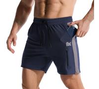 BROKIG Men's Cool Gym Shorts Tennis Running Training Sports M Navy
