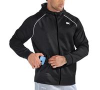 BROKIG Mens Gym Hoodies Running Sports Coat Casual Jackets L Black