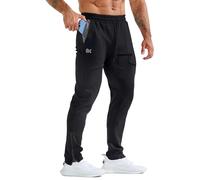 BROKIG Mens Zero Armor Gym Jogger Bottoms,Casual Sport Workout Trousers Training Running Track Pants with Zipper Pockets(Medium,Black)