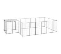 Brokky 3082209 Dog Kennel Silver 8.47 m² Steel Outdoor Pets House for Outdoors, Foldable, for Dogs, Cats, Rabbits, Waterproof