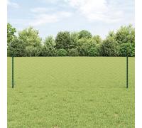 Brokky 3336711 Fence Posts 11 pcs U-Channel Green 60 cm Steel, Hexagon Fence Green 0,6x25 m Steel Chicken Wire,Anti-Rust Hexagonal Galvanized Chicken Wire Fencing,Chicken Wire Mesh to Protect Gardenin