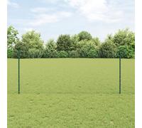 Brokky 3336753 Fence Posts 11 pcs U-Channel Green 100 cm Steel, Hexagon Fence Green 1x50 m Steel Chicken Wire,Anti-Rust Hexagonal Galvanized Chicken Wire Fencing,Chicken Wire Mesh to Protect Gardening