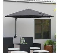 Brokky 42003245 Wall-mounted Garden Parasol with LEDs Antracite 248 cm Sun Shade Canopy, UV Protection