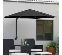 Brokky 42003249 Wall-mounted Garden Parasol with LEDs Black 248 cm Parasol-Parasol Umbrella for Outdoor,Garden,Patio-Sun Shade Canopy,UV Protection