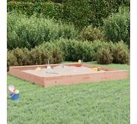 Brokky 825049 Sandbox with Seats Square Solid Wood Douglas Wooden Outdoor Sandbox for kids Ages 3-8, Fir Wood Sand Pit for Backyard Garden