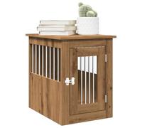 Brokky 857637 Dog Crate Furniture Artisan Oak 45x62x59 cm Engineered Wood Large Dog Crate Furniture,Large Indoor Wood Dog Kennel,Heavy Duty Metal Dog Cage Table