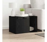 Brokky 865986 Cat Litter Box Enclosure Black Oak 60x40x40 cm Engineered Wood Cat Litter Box Enclosure, Hidden Litter Box Furniture, Tall Legs, Cat House, Side End Table