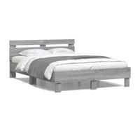 Brokky Bed Frame with LED without Mattress Grey Sonoma 120x190 cm Small Double-Bed Frame Day Bed,Single Sofa Guest Bed