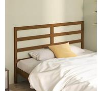 Brokky Bed Headboard Honey Brown 126x4x100 cm Solid Wood Pine-Solid Wood Bed Bed Frame,Wood Highlights,Small Double