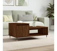 Brokky Coffee Table Brown Oak 100x50x45 cm Engineered Wood,Coffee Table,Wood Coffee Table with Storage Shelf,Center Tea Table for Living Room Home Office