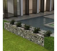 Brokky Gabion Basket Galvanised Steel 300x30x50 cm, Gabion Wall Mesh Wire Stone Basket Outdoor Spiral Planter Retaining Wall