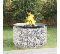 Brokky Gabion Fire Pit Ø 100 cm Galvanised Iron-Gabion Fire Pit Outdoor Grill Fireplace Round Garden Gabion Cage Wall Fire Pit Patio Grill Fireplace