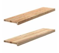 Brokky Window Sills 2 pcs Untreated 110x25x2 cm Solid Wood Oak-Window Sill Capping Board - Square Edge Window Board Sill Cover - Window Cill Cover