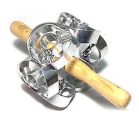 BROLEO 1PCS Revolving Donut Cutter, Metal Donut Maker, Maker Machine Pastry Dough Baking Roller, Kitchen Tools for Cooking Baking - Steel and Wooden