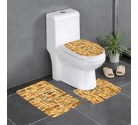 BROLEO 3-Piece Anti Slip Floor Mat Set ancient egypt tribe series Printing Bathroom Rugs for Ultimate Comfort, Master Bathrooms