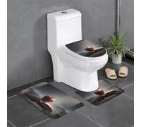 BROLEO 3-Piece Anti Slip Floor Mat Set Apple on the book Printing Bathroom Rugs for Ultimate Comfort, Master Bathrooms