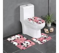 BROLEO 3-Piece Anti Slip Floor Mat Set baby pandas Printing Bathroom Rugs for Ultimate Comfort, Master Bathrooms