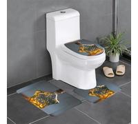 BROLEO 3-Piece Anti Slip Floor Mat Set Fireflies in the stars Printing Bathroom Rugs for Ultimate Comfort, Master Bathrooms