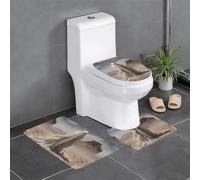 BROLEO 3-Piece Anti Slip Floor Mat Set Ghost in the Desert Printing Bathroom Rugs for Ultimate Comfort, Master Bathrooms