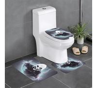 BROLEO 3-Piece Anti Slip Floor Mat Set Ghost swarm Printing Bathroom Rugs for Ultimate Comfort, Master Bathrooms