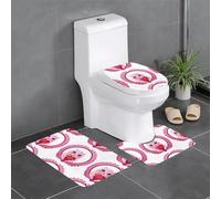 BROLEO 3-Piece Anti Slip Floor Mat Set Little monster in the wreath Printing Bathroom Rugs for Ultimate Comfort, Master Bathrooms