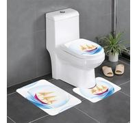 BROLEO 3-Piece Anti Slip Floor Mat Set Origami boat in the crystal ball Printing Bathroom Rugs for Ultimate Comfort, Master Bathrooms