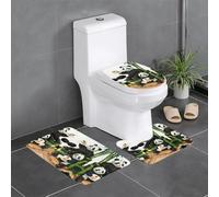 BROLEO 3-Piece Anti Slip Floor Mat Set pandas of Father and son Printing Bathroom Rugs for Ultimate Comfort, Master Bathrooms