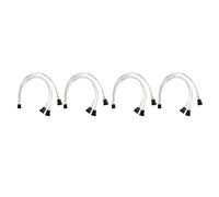 BROLEO 4 Pin PWM Fan Power Supply Cable, Silver Coated Copper Wire PC Fan Extension Cable Low Loss High Electrical Conductivity 4pcs for PC Cooling Fan (1 to 3 Splitter)