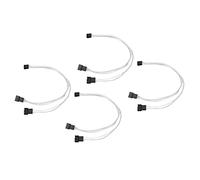BROLEO 4 Pin PWM Fan Power Supply Cable, Silver Coated Copper Wire PC Fan Extension Cable Low Loss High Electrical Conductivity 4pcs for PC Cooling Fan (1 to 2 Splitter)