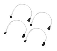BROLEO 4 Pin PWM Fan Power Supply Cable, Silver Coated Copper Wire PC Fan Extension Cable Low Loss High Electrical Conductivity 4pcs for PC Cooling Fan (Extension Cable)