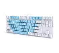 BROLEO 87 Keys Computer Keyboard, K100 Mechanical Keyboard, Gaming Keyboard, Laptop, Gaming, Office Entertainment Gaming (Blue and White)