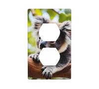 BROLEO A Little Koala Printing Double Socket Wall Panel Decorative for Residential and Commercial Areas 4.5x2.76in