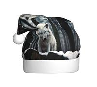 BROLEO A Lone Wolf Printed Christmas Hat for Adult quality accessory soft, lightweight, and fluffy