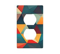 BROLEO Abstract Geometric Pattern Printing Double Socket Wall Panel Decorative for Residential and Commercial Areas 4.5x2.76in