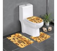 BROLEO African grassland animals printing Anti slip floor mat three piece set bathroom carpet anti slip durable