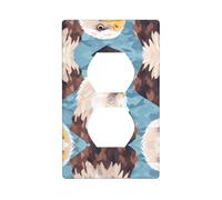 BROLEO American Bald Eagle Printing Double Socket Wall Panel Decorative for Residential and Commercial Areas 4.5x2.76in