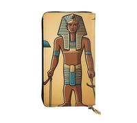 BROLEO Ancient Egypt Tribe Series Picture Leather Long Clutch Wallet for Fashionable Girls and Women - Durable, Stylish, and Functional