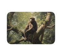BROLEO Anti Slip Thickened Floor Mat Monkey sitting on a tree Printing Non-Slip, Easy to Clean, Durable,Perfect for Toilet Bathroom 60x40cm