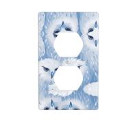 BROLEO Arctic owl Printing Double Socket Wall Panel Decorative for Residential and Commercial Areas 4.5x2.76in