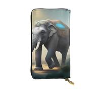 BROLEO Asian Elephants Picture Leather Long Clutch Wallet for Fashionable Girls and Women - Durable, Stylish, and Functional