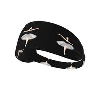 BROLEO Ballet Dancer Printing Sports Headband for Women Sweat Proof Bandeau Summer Elastic Band