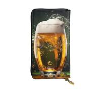 BROLEO Beer Bubble Picture Leather Long Clutch Wallet for Fashionable Girls and Women - Durable, Stylish, and Functional