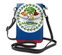 BROLEO Belize Flag printing Ladies' mobile phone with leather foreskin, crossbody flip cover, small adjustable shoulder strap